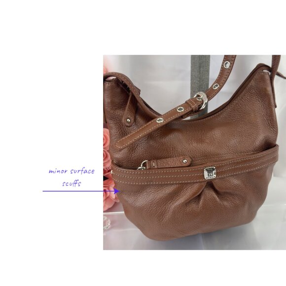 Stone Mountain Boho-Chic Pebbled Leather Crossbody β Warm Brown - Picture 9 of 9